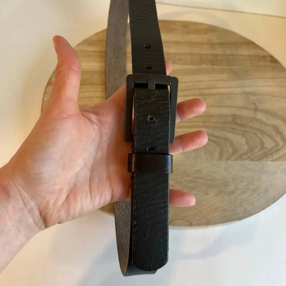 GAP Black Worn in Genuine Leather Utility Unisex Belt Size Large